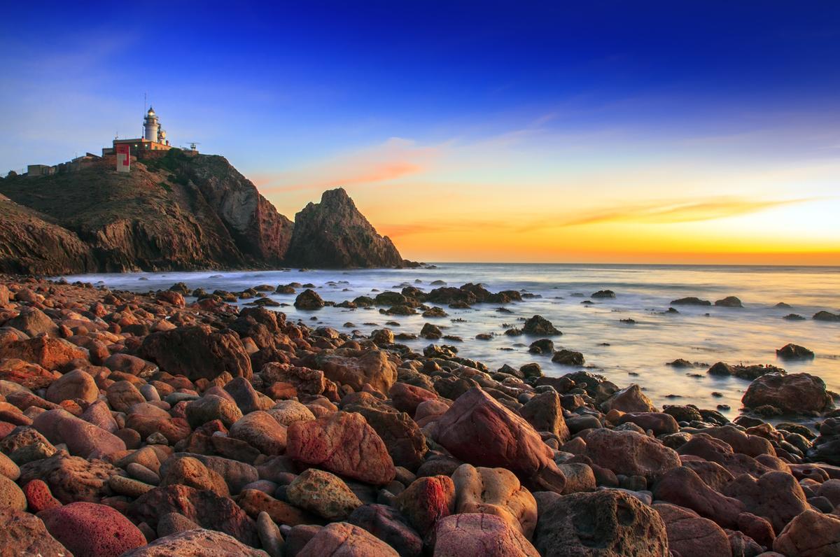 Puesta de sol en Cabo de Gata.