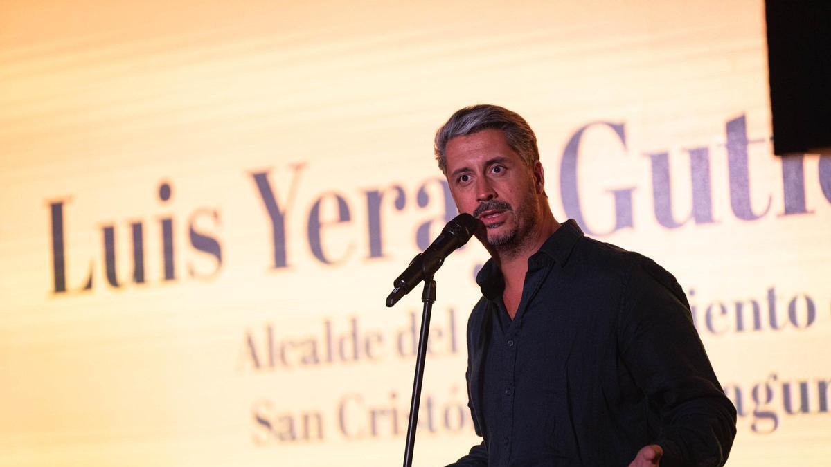 Luis Yeray Gutiérrez, en el acto de presentación de las equipaciones del CB Canarias.