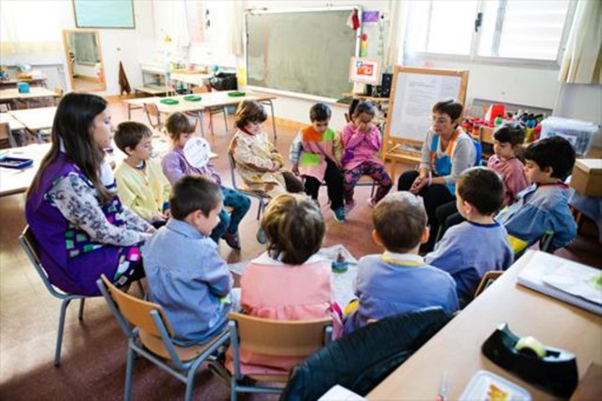 Classe d’infantil al col·legi públic d’Argentona (Maresme), on s’apliquen noves metodologies docents.