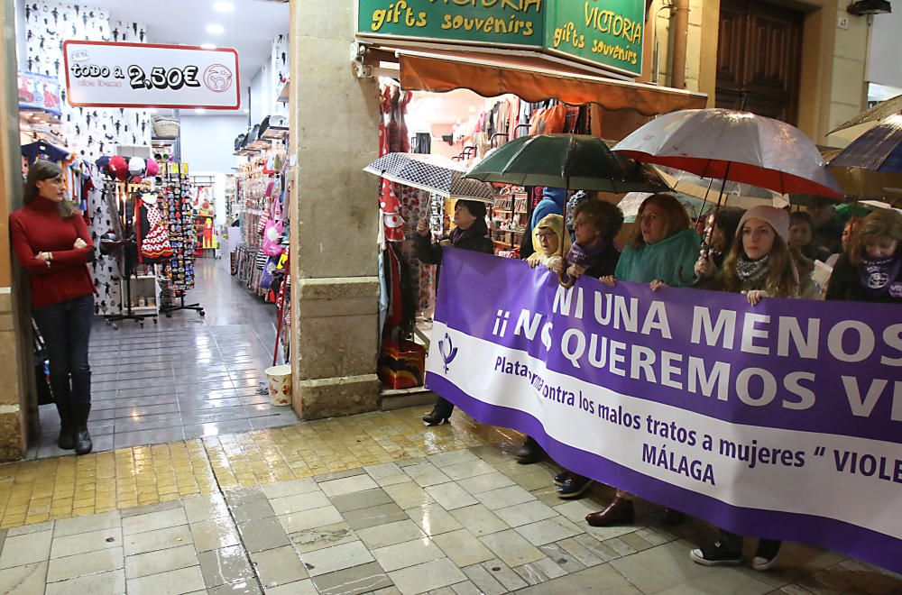 Manifestación en contra de la violencia de género en Málaga