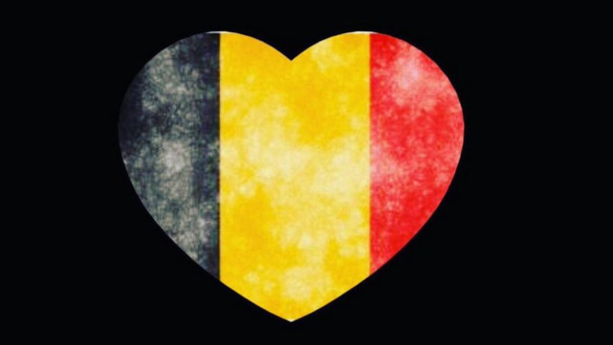 Un corazón con la bandera de Bélgica, una de las imágenes más compartidas en las redes sociales.