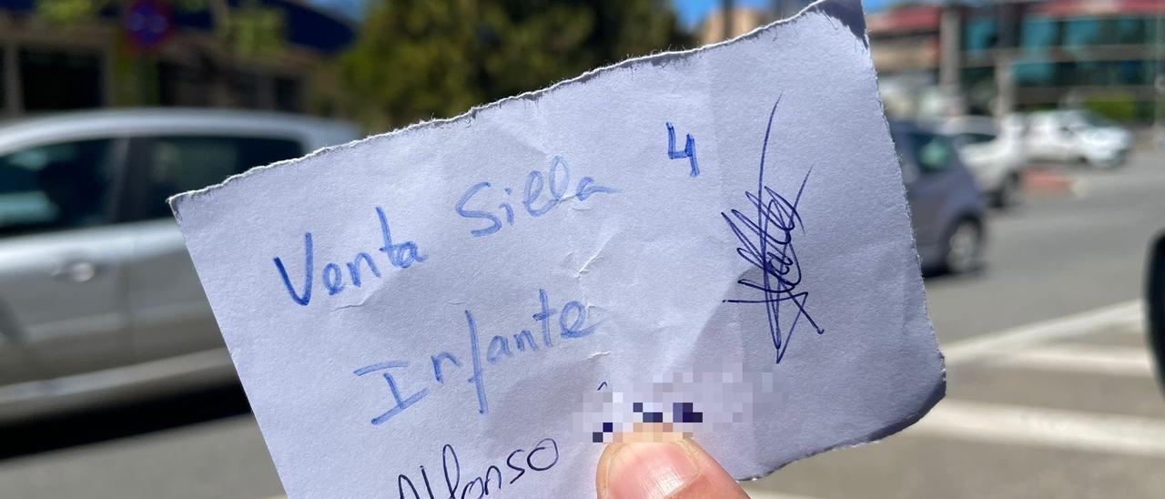 &#039;Ticket&#039; que ha recibido una persona, según denuncia el PP en sus redes.