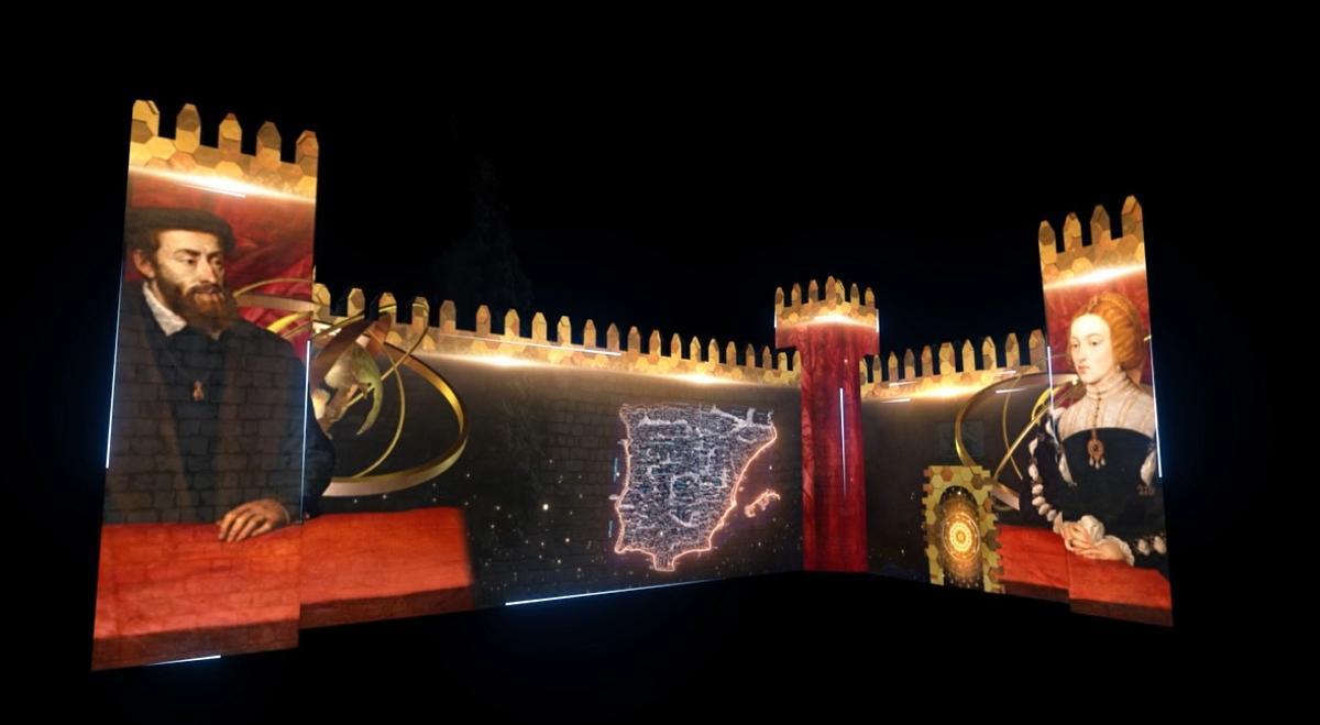 Recreación videomapping boda Carlos V e Isabel de Portugal