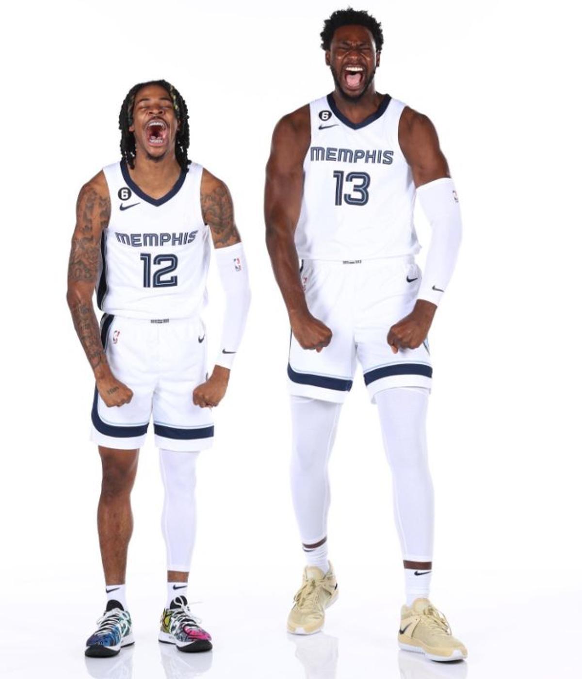 Ja Morant (izquierda) y Jaren Jackson Jr (derecha) en el media day