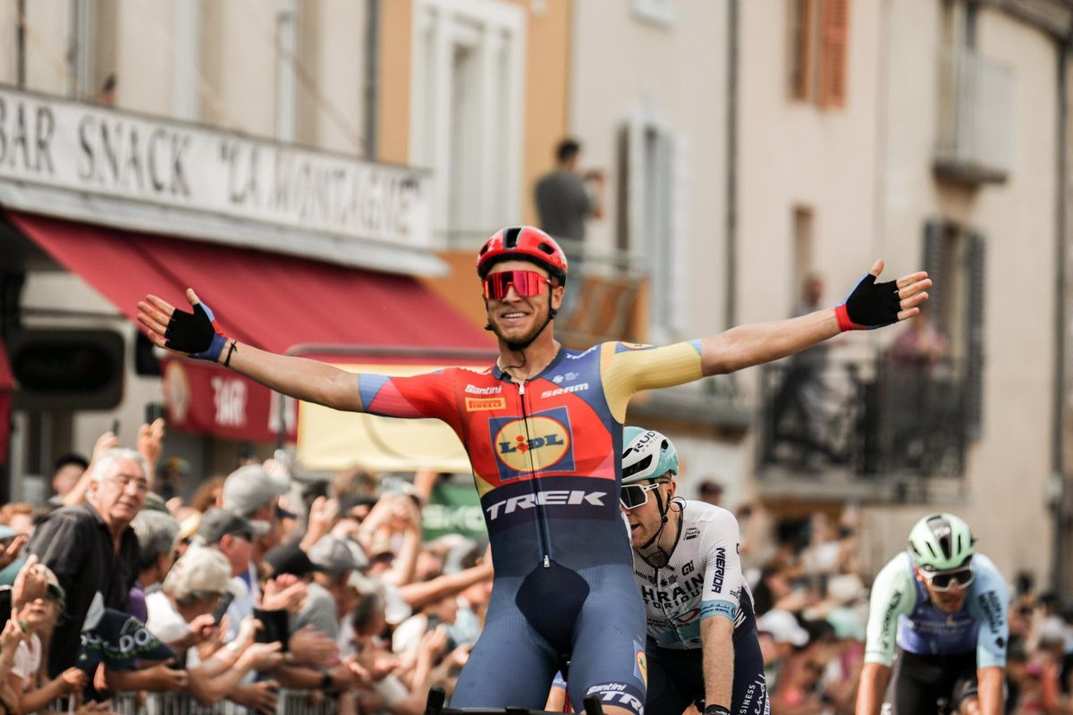 Jonathan Milan, en su victoria en el Dauphiné
