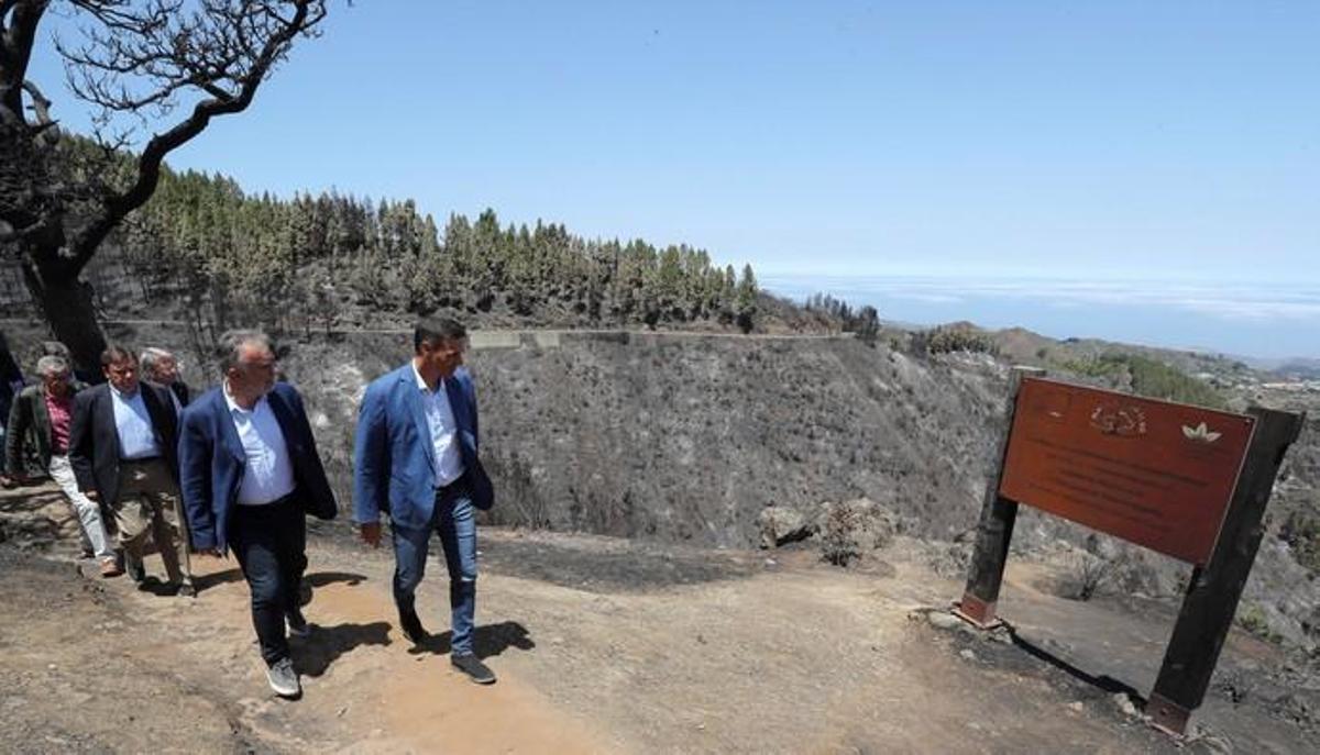 Pedro Sánchez visita las zonas del incendio de ... Pedro Sánchez visita las zonas del incendio de ...