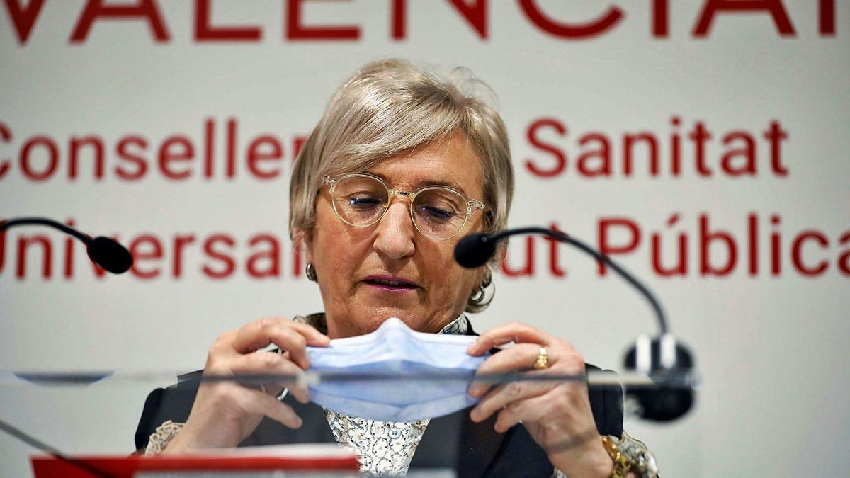 La consellera de Sanidad, Ana Barceló, en una reciente rueda de Prensa.