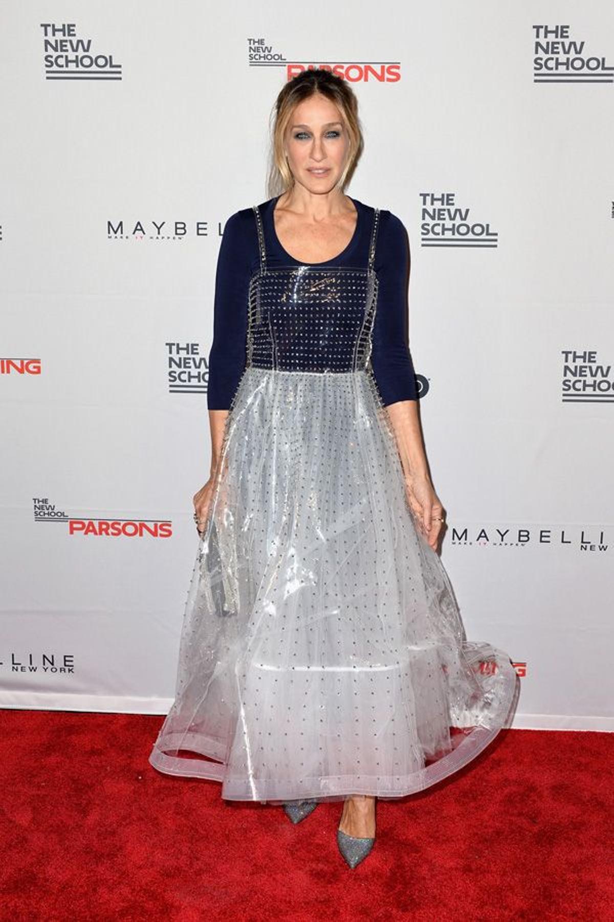 Sarah Jessica Parker con un vestido transparente