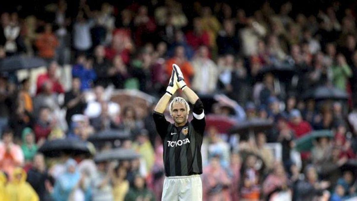 Cañizares en su último partido con el Valencia CF