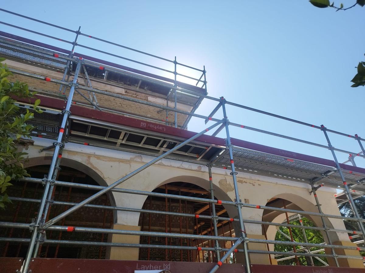 Las obras de restauración del Cenador de Carlos V, en imágenes