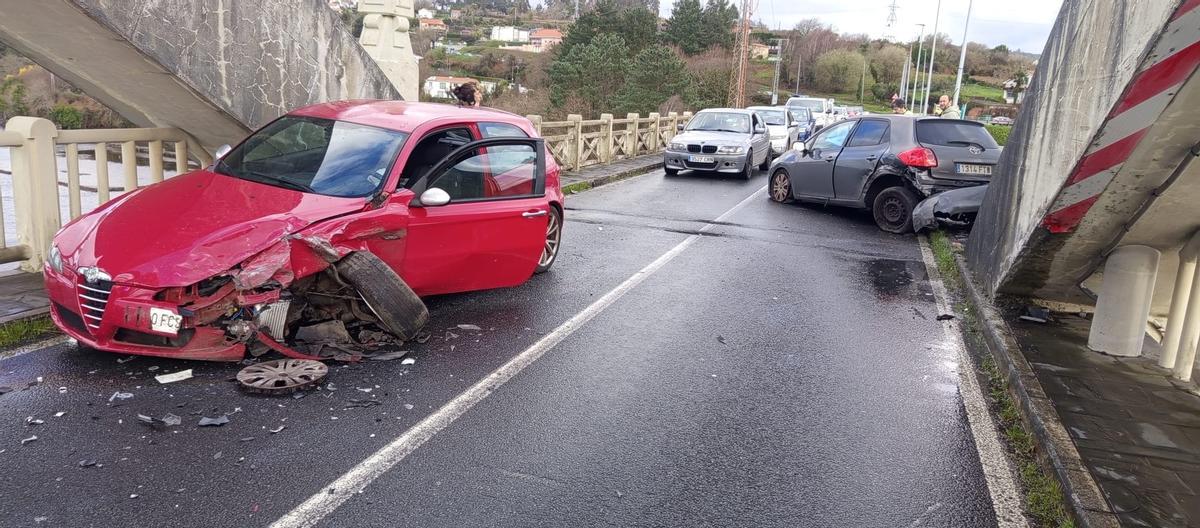 Vehículos implicados en el accidente en el puente de O Pedrido