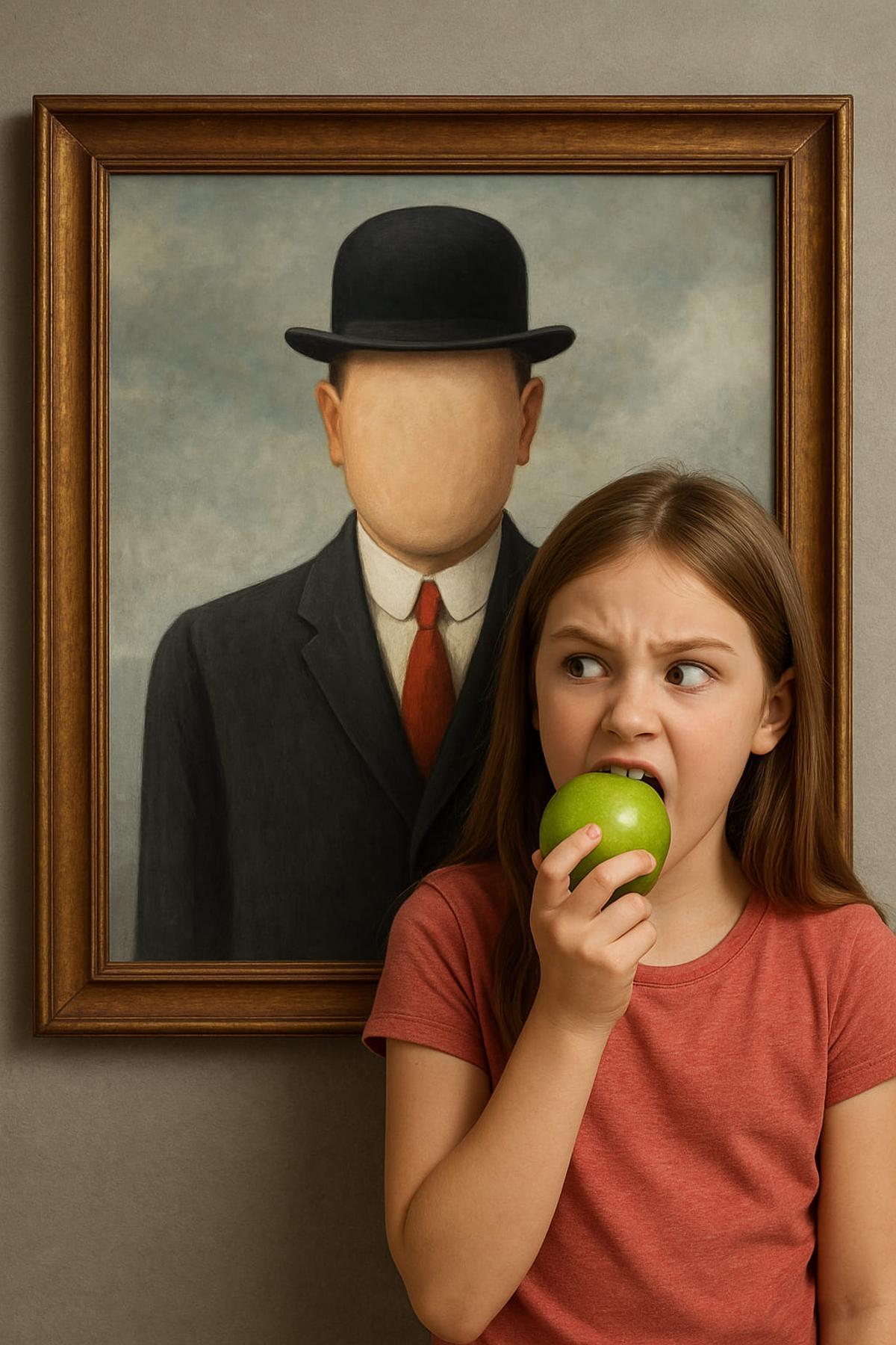FINALISTA 4 Foto Ruano. . Sofia Sibiril. 11 anys. Liceo Francés. IA. Magritte, Pomme