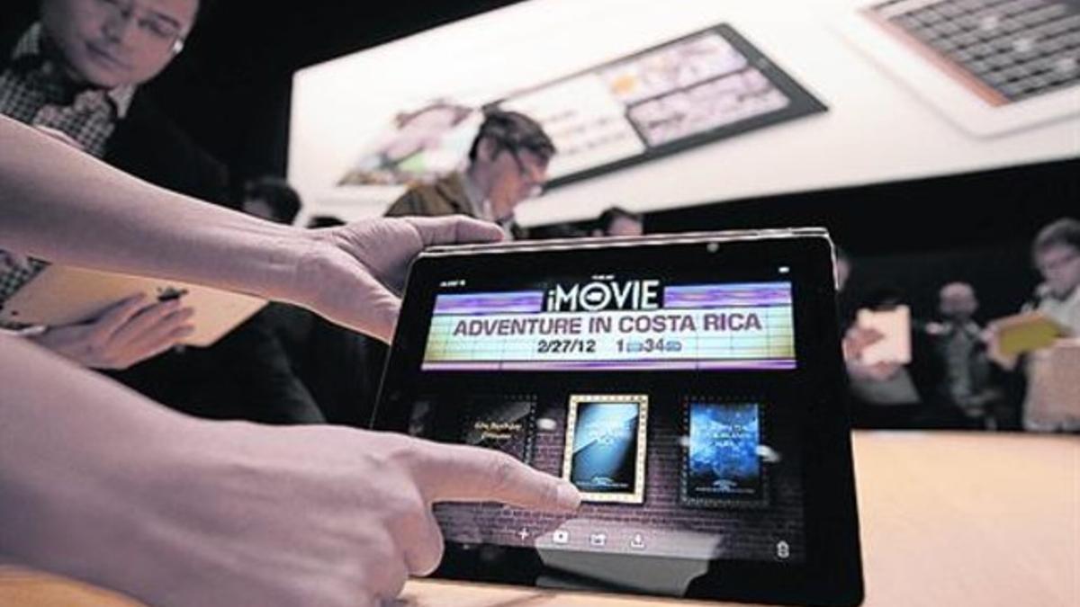 Presentación de las nuevas tabletas multimedia de Apple, en EEUU.