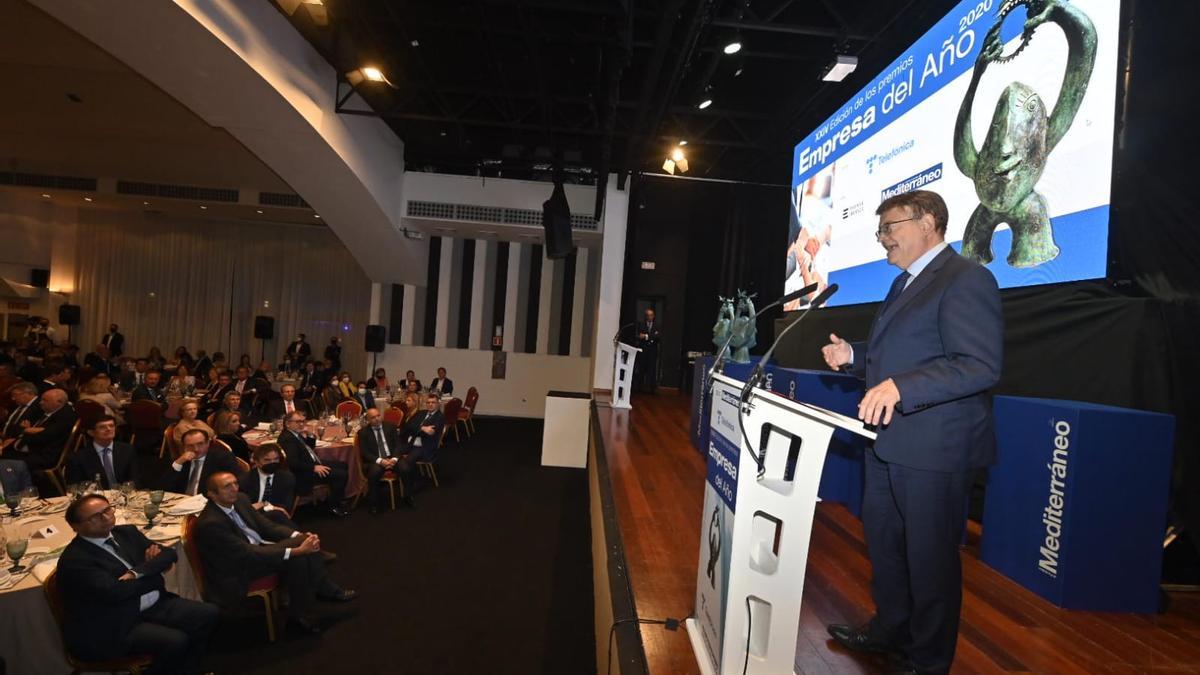 Ximo Puig ha cerrado la gala EMPRESA DEL AÑO 2020  de Mediterráneo