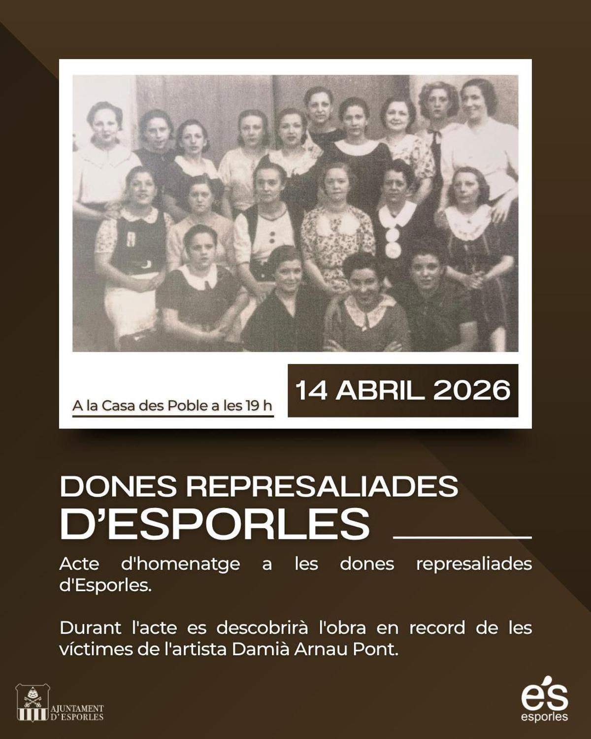 Imagen que ilustra el cartel promocional del homenaje a las mujeres represaliadas por el franquismo