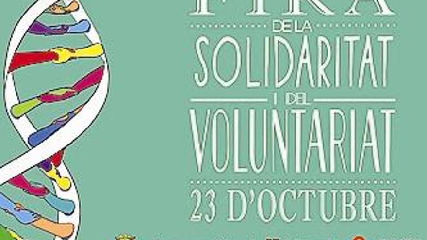 Un cartel con ‘ADN Solidari’ anuncia la Fira de la Solidaritat