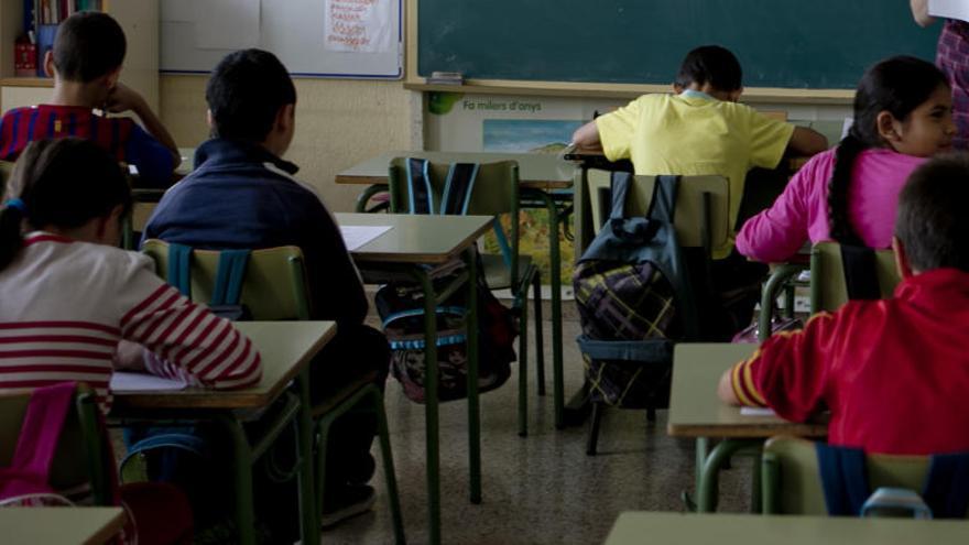 Alumnos de Primaria durante una prueba diagnóstica