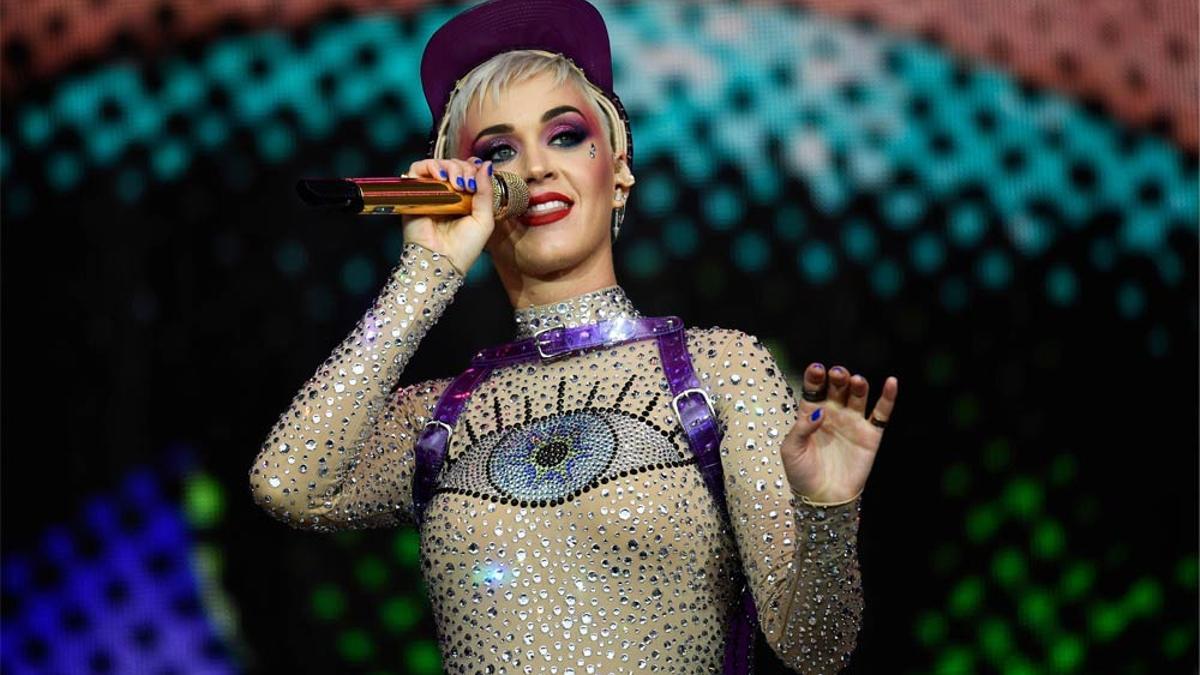 Katy Perry, durante su actuación en el festival de Glastonbury