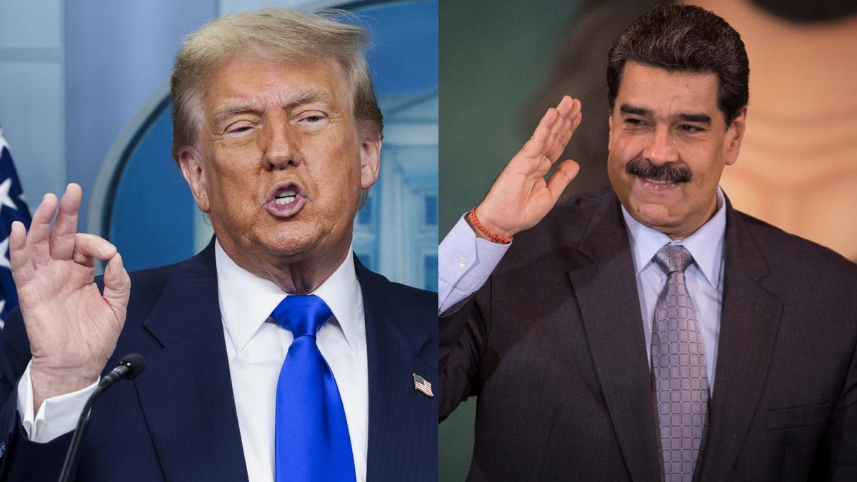 El presidente de los EEUU, Donald Trump, y el presidente de Venezuela, Nicolás Maduro