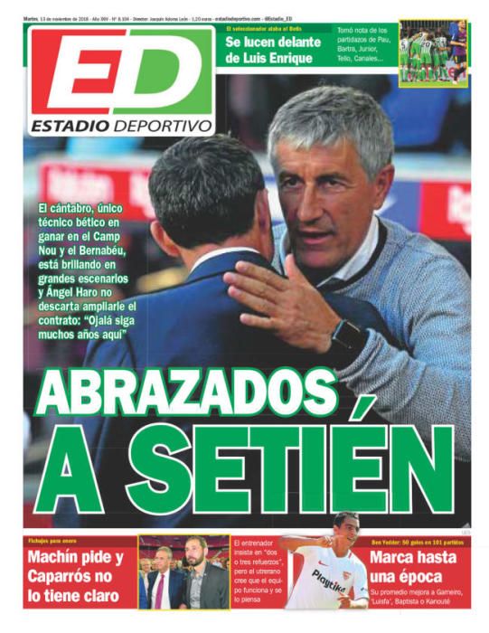 Portada ESTADIO DEPORTIVO martes 13 noviembre 2018