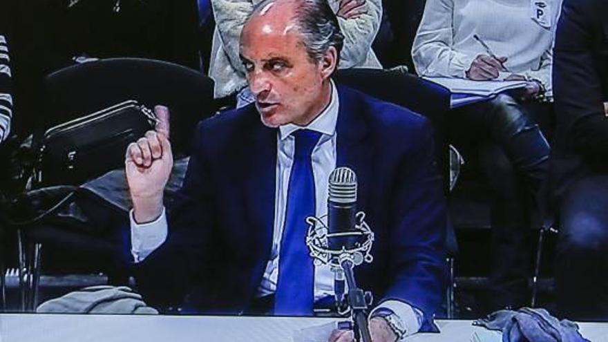 El exjefe del Consell Francisco Camps durante su declaración como testigo en este proceso.