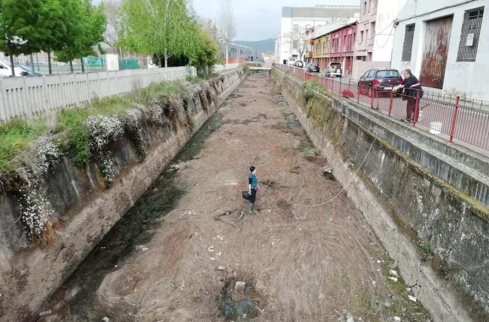 Imatges de la recollida de deixalles a la séquia.