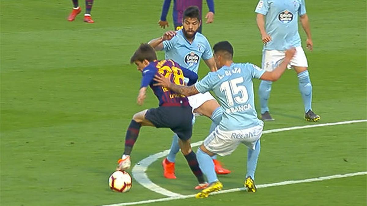 Una 'delicatessen' de las que ilusiona: Tremenda ruleta de Riqui Puig que casi acaba en gol