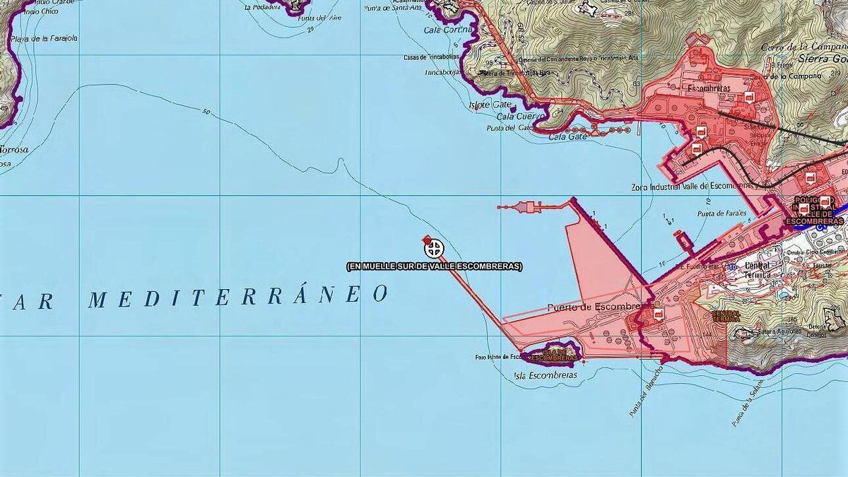 Mapa en el que se indica el lugar del suceso