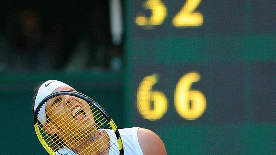 Nadal celebró así la victoria y su pase a las semifinales de Wimbledon.