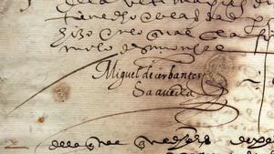 Firma de Cervantes en este documento de 1593