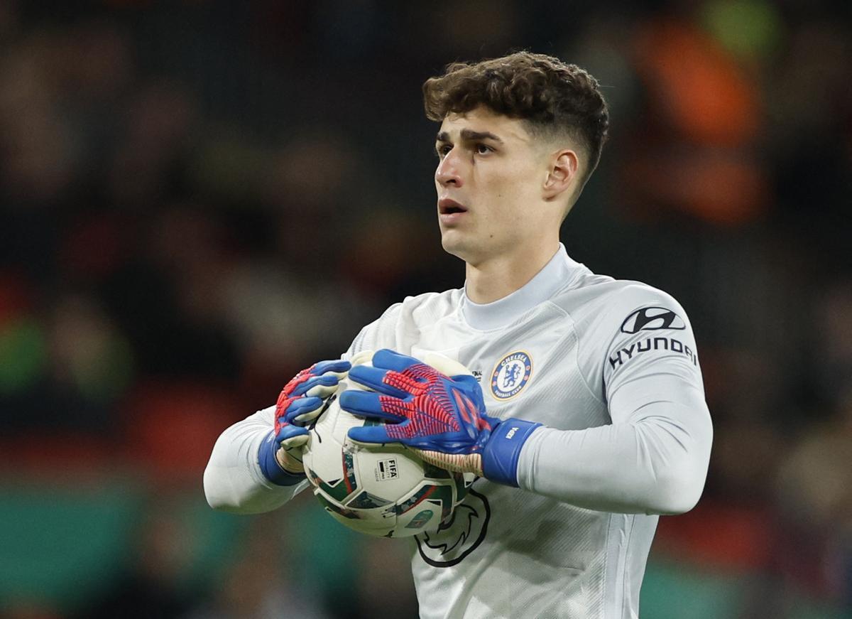 Kepa, durante la final de la Caraboo Cup con el Chelsea.