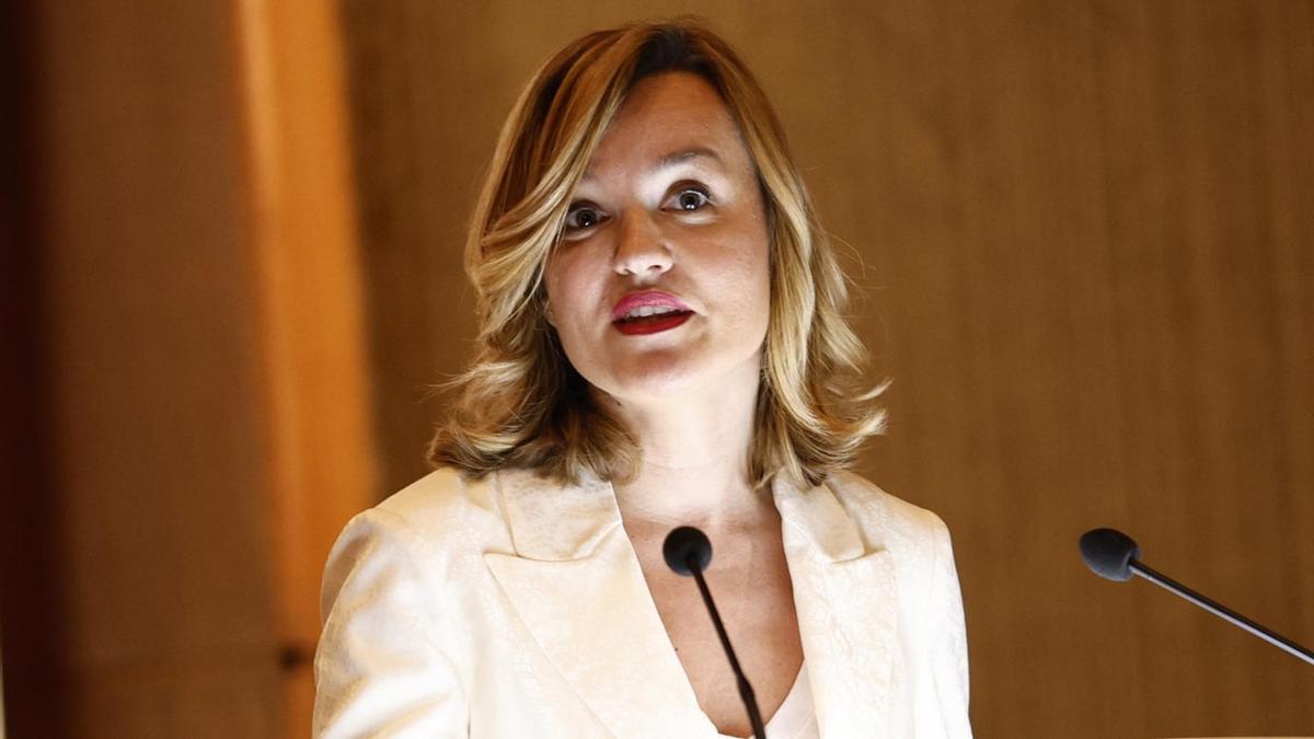 Pilar Alegría, el pasado 29 de febrero