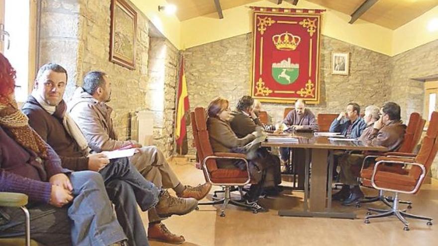 Un instante del pleno del Ayuntamiento de Villardeciervos.