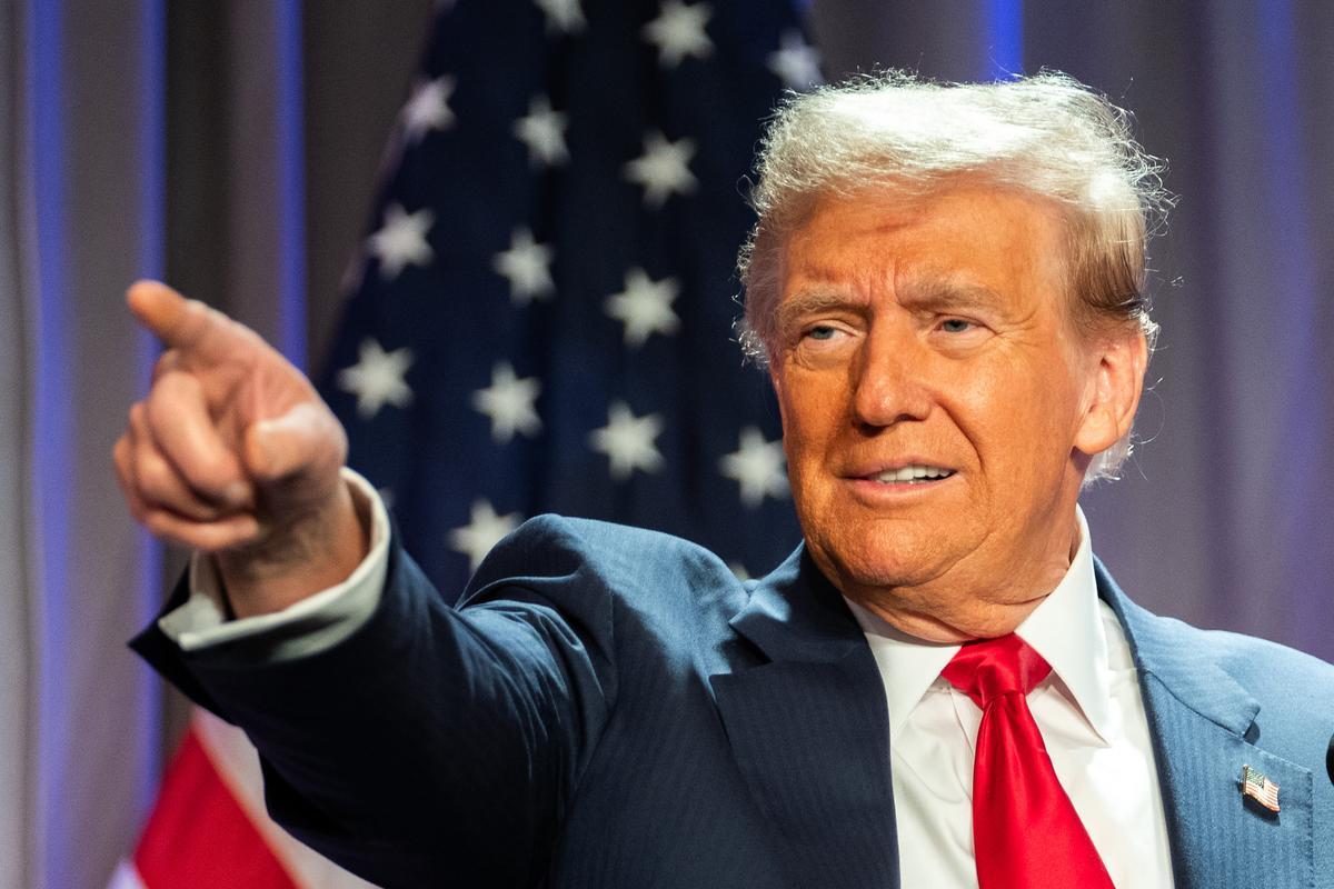 November 13, 2024, Washington, District Of Columbia, USA: United States President-elect DONALD J. TRUMP speaks during a meeting with House Republicans at the Hyatt Regency Hotel in Washington.