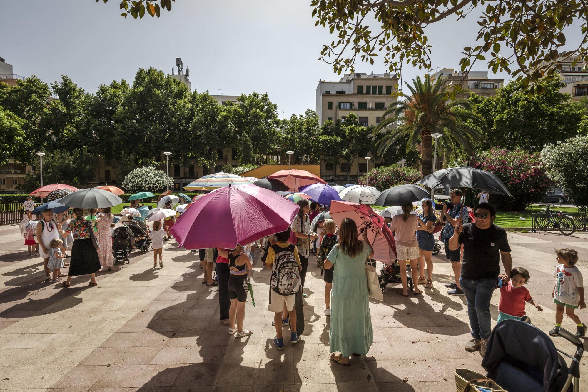 Vecinos de Plaza Patines protestan para exigir sombras en el parque