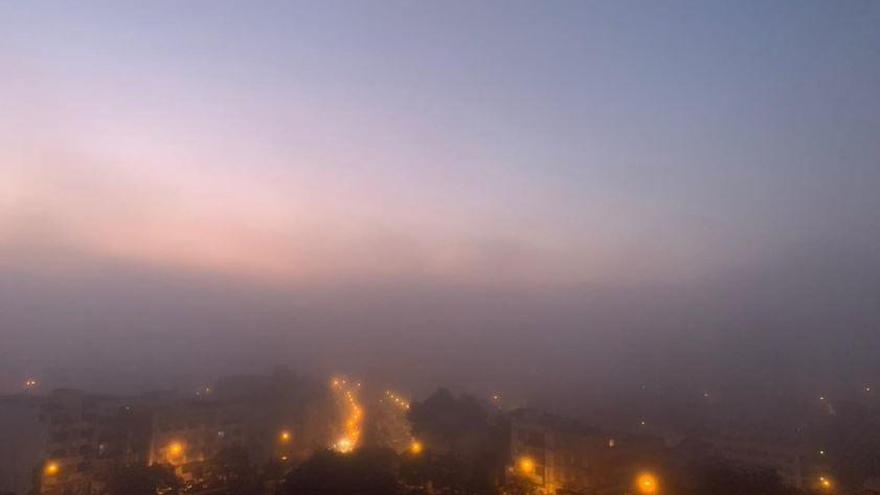 Nebel über Palma de Mallorca.