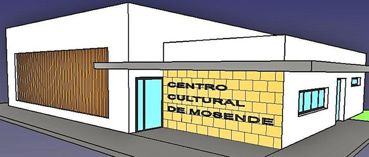 Proyecto del nuevo centro cultural de Mosende.   | // D.P.