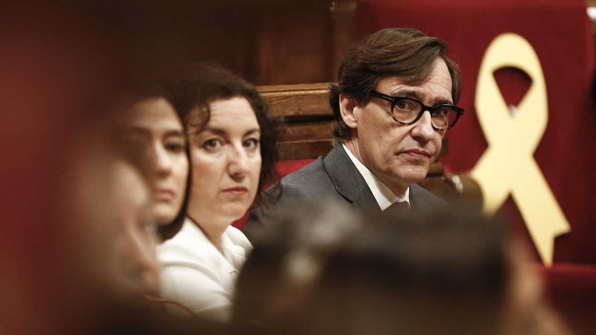 El president de la Generalitat, Salvador Illa, este miércoles en el Parlament.