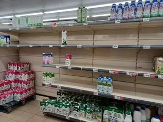 Sin leche ni huevos, así están los supermercados de Málaga
