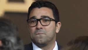 Deco, en el palco de Montjuïc durante el Barça-Real Sociedad de la Liga 23-24.