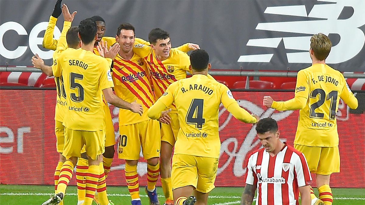 Messi y Pedri capitanearon la remontada del Barça en San Mamés