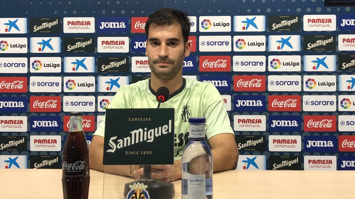 Manu Trigueros, durante su comparecencia de este miércoles en la Ciudad Deportiva del Villarreal CF.