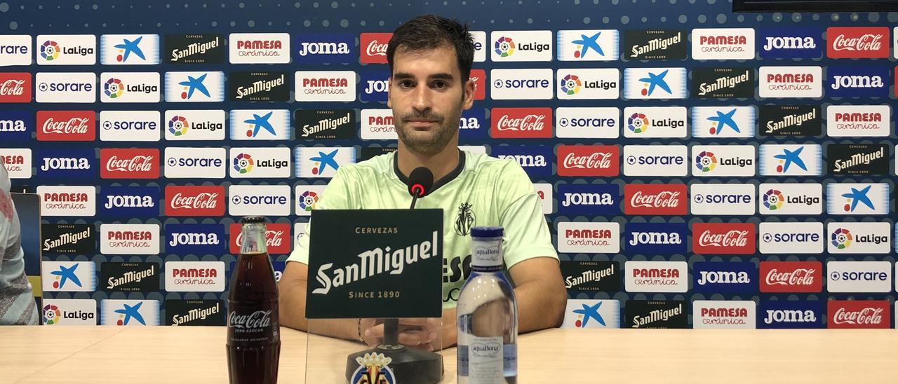 Manu Trigueros, durante su comparecencia de este miércoles en la Ciudad Deportiva del Villarreal CF.