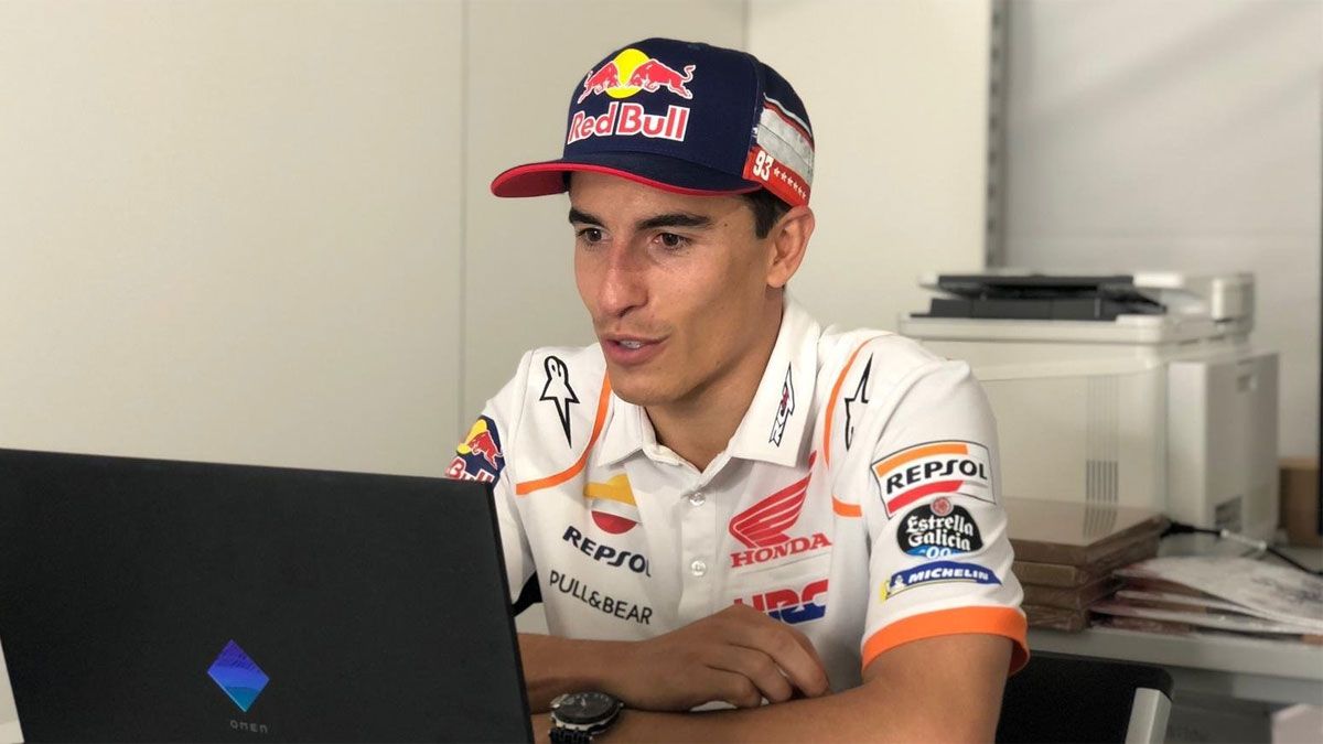 Marc Márquez, durante la rueda de prensa online