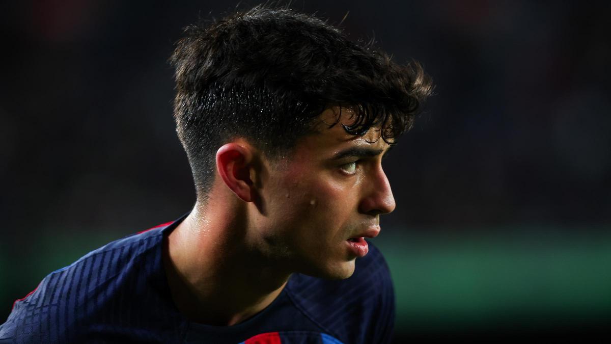 Pedri, durante un partido del FC Barcelona