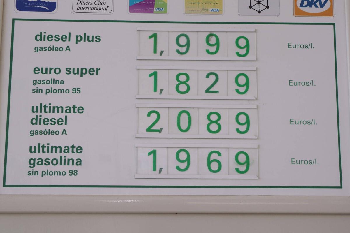 Precio de la gasolina en una gasolinera de Málaga el domingo 2 de agosto de 2026