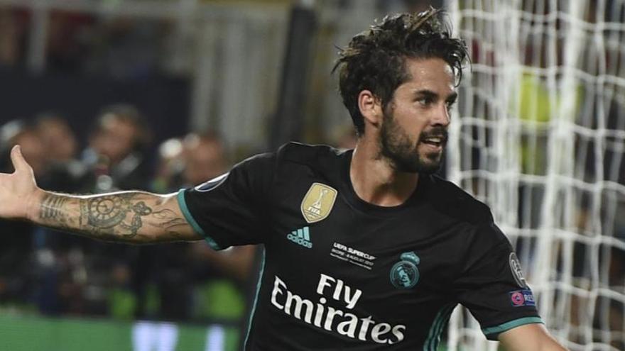 Isco celebra su gol al Manchester United.