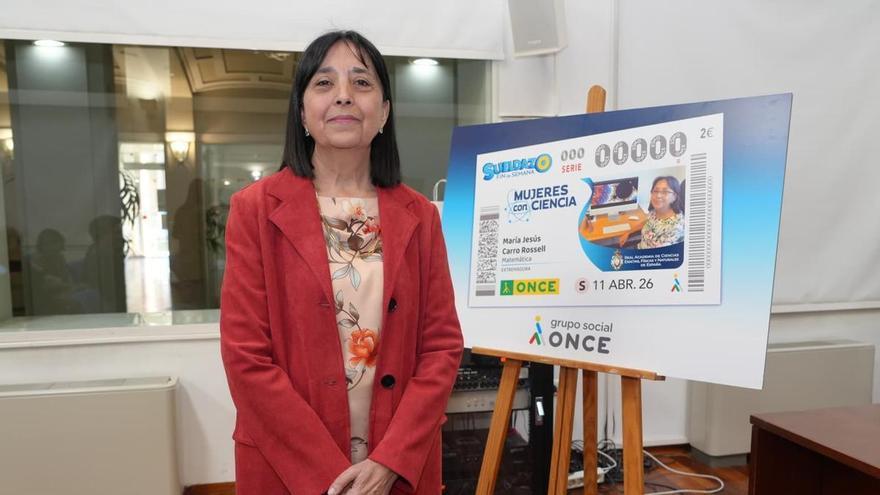 La ONCE lleva a toda España el nombre de la matemática extremeña María Jesús Carro