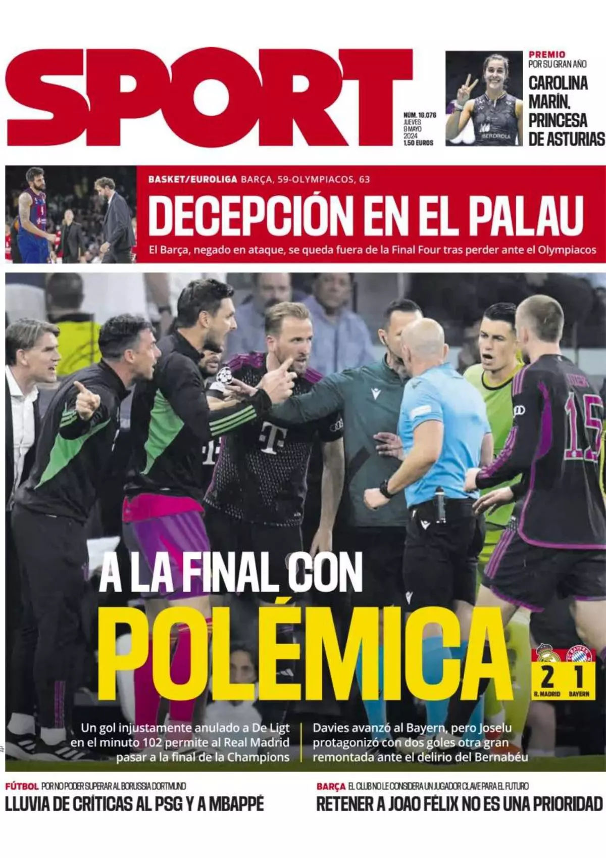 Las portadas de la prensa deportiva de hoy, jueves 9 de mayo