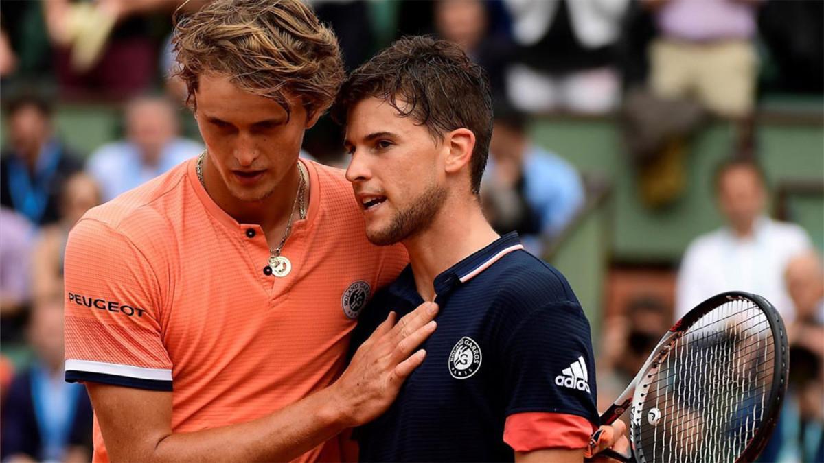 Zverev y Thiem, tras el partido